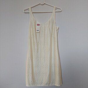 NEW Wing Japan Soft Yellow Satin Slip Dress,  Size Medium